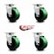 Service Caster 4 Inch Green Poly on Cast Iron Wheel Swivel Caster Set with Ball Bearings SCC SCC-20S420-PUB-GB-4 - alternate 2